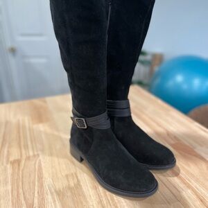 Clarks Maye Shine Riding Boots Black Suede Women’s 9.5 M New
